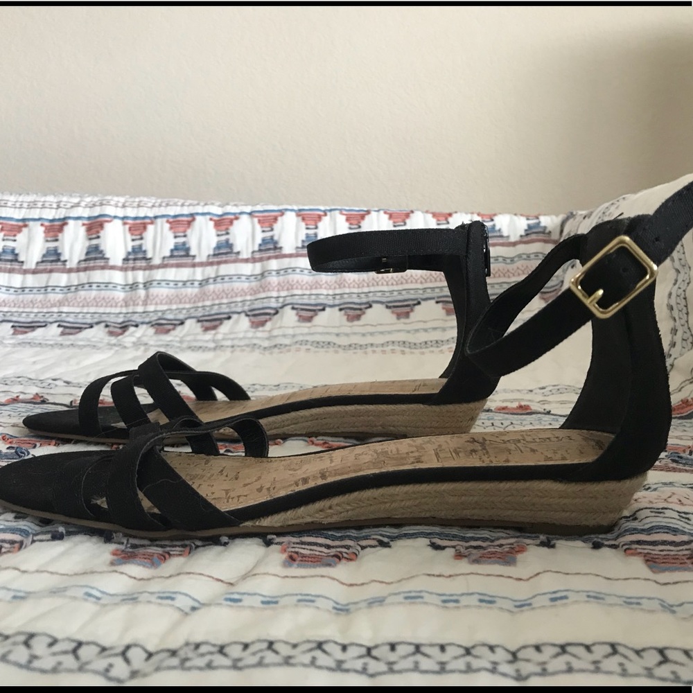 NWOT Merona Black Zipper Wedges
